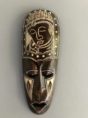 Tolle 32 cm Holz Wand Maske Buddha Bali Feng Shui Handarbeit Asien Maske - Bild 1 von 4