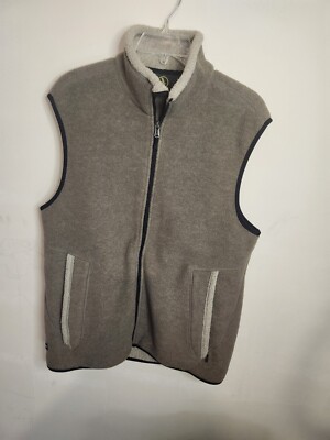Aigle Fleece Vest Mens Size L  Brown Full Zip Polartec-Drawstring Waist
