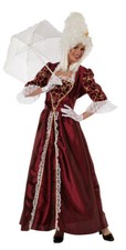 Rokoko Kostüm Damen Barock Damen-Kostüm Kleid lang bordeaux Viktorianisch KK