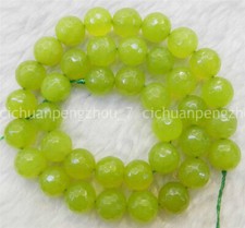 Faceted Green Peridot Gemstone Round Loose Beads 15'' Strand 6/8/10mm