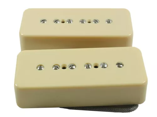 Desert Dew humbucker sized Mini Range P90s solderless connector setup
