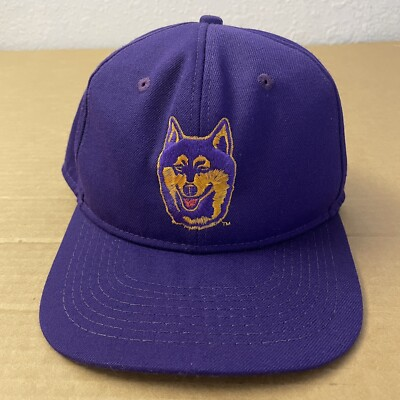 #ad VINTAGE Washington Huskies Fitted Hat Cap Adult 7 1 4 Purple Logo 90s Y2K Mens $2.75
