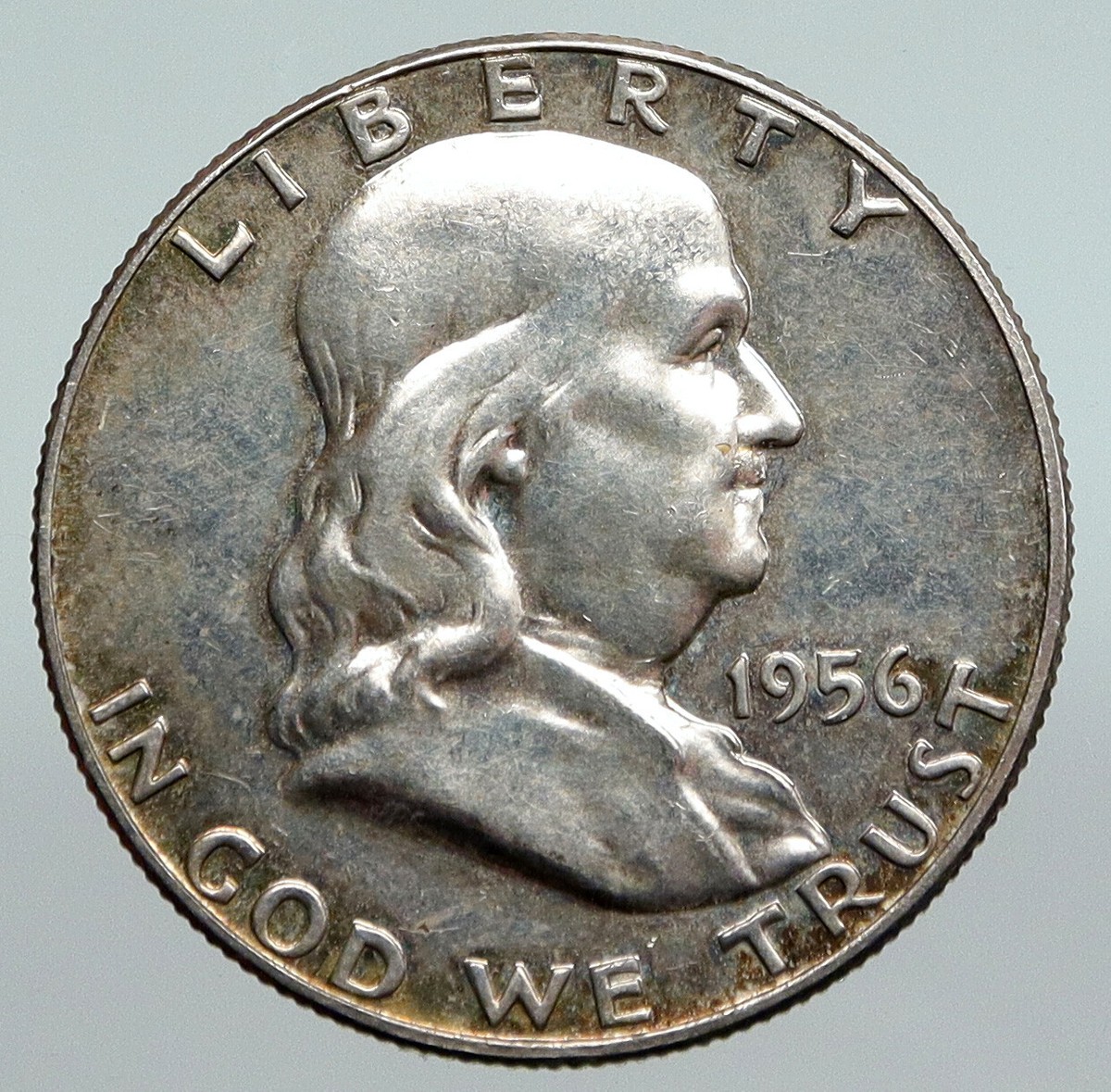 1956 USA Benjamin Franklin LIBERTY BELL Old Proof Silver Half