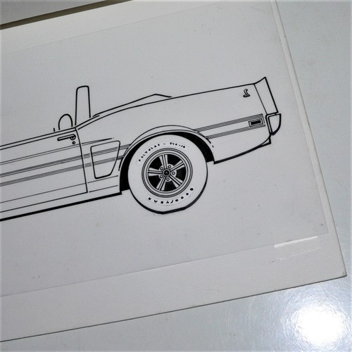 1970 SHELBY GT 500 ~ AUTOMOTIVE ILLUSTRATOR ORIGINAL ARTWORK / LINE DRAWING - Picture 4 of 10