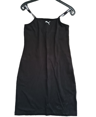 PUMA Damen Jersey Träger-Kleid Original Sportkleidung Active Dress Gr. XS schwaz