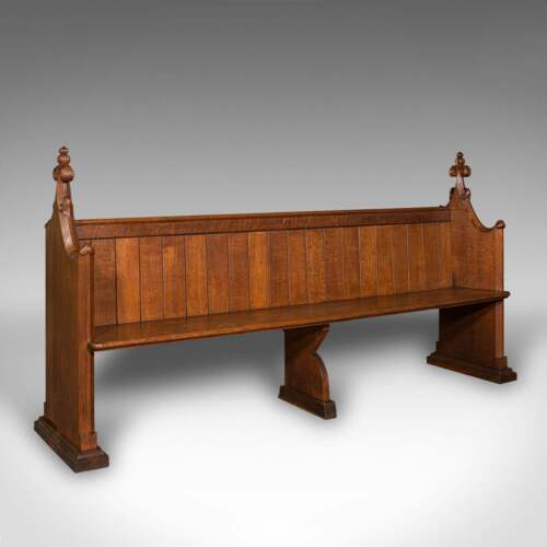 Large Antique Pew, Scottish, Oak, Ecclesiastic, Bench Seat, After Pugin, C.1850 - Picture 1 of 10