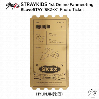 Stray Kids 1st Online Fanmeeting #LoveStay SKZ-X Photo Ticket