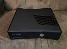 Official Microsoft Xbox 360 S Black Slim Console & Wires! ~ Works Great! ~ LQQK