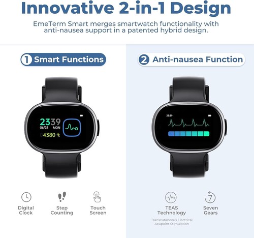 EmeTerm Smart Anti-Nausea Wristwatch Touchscreen Sickness Vomit Relief - Picture 2 of 8