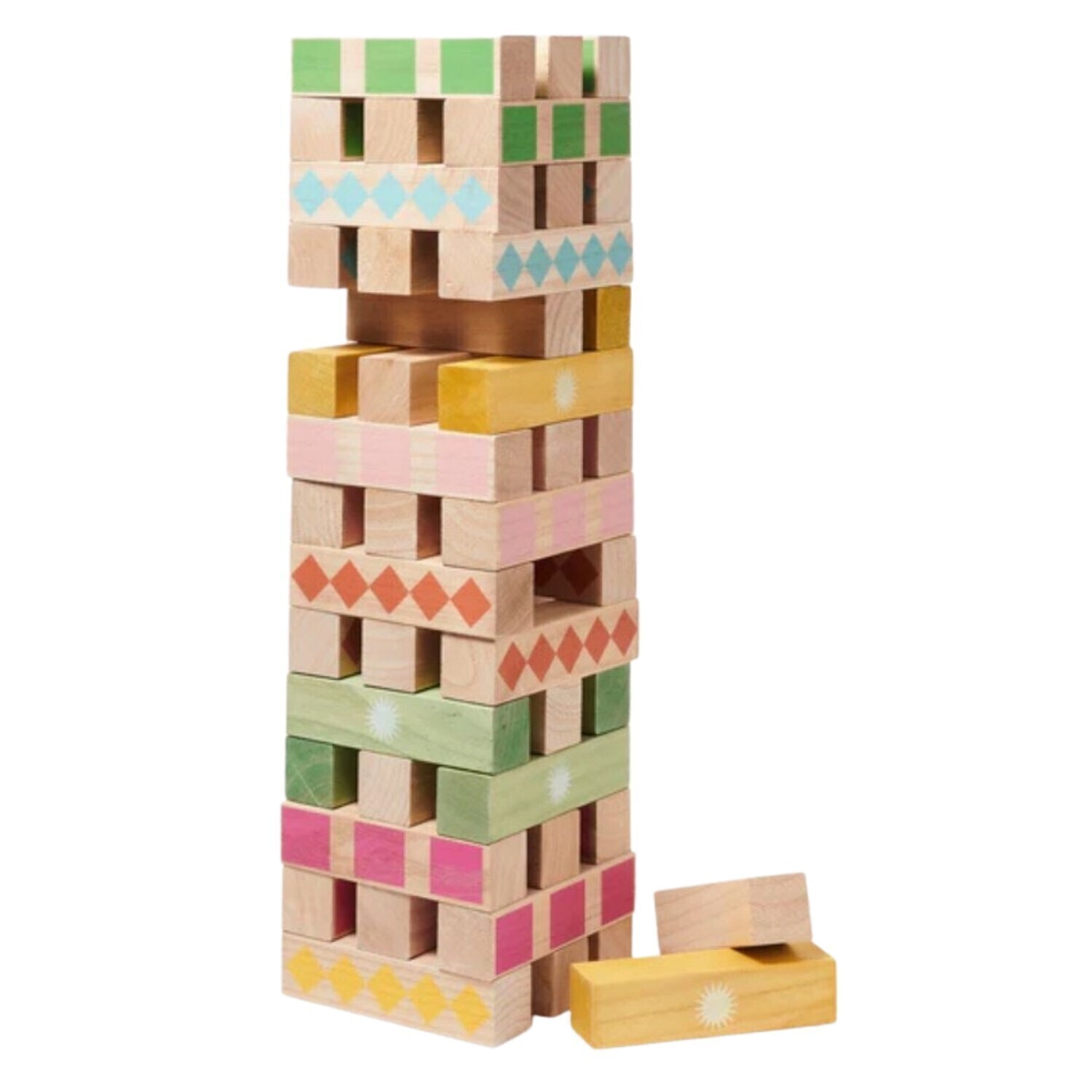 SUNNYLIFE Wackelturm Mega Jumbling Tower Majorelle Holz 18 x 13,5 x 67,5 cm