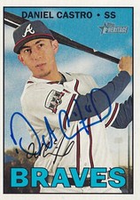 DANIEL CASTRO SIGNED AUTO'D 2016 TOPPS HERITAGE CARD #543 ATLANTA BRAVES ROCKIES