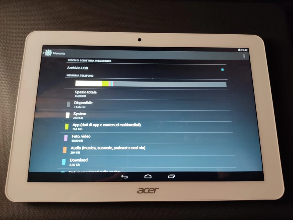 Acer Iconia A3-A20 Tablet 10 pollici 16GB memoria 1 gb ram android 4.4 - Immagine 3 di 4