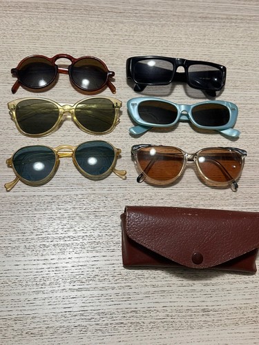 Vintage Konvolut alte Retro Sonnenbrillen alt 50er 60er Jahre Kunststoffgestell gebraucht