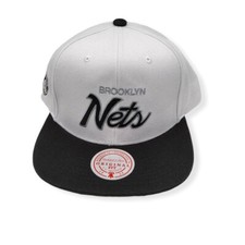 Mitchell & Ness Brooklyn Nets Heritage Script Adjustable Snapback Hat Cap