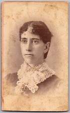 ANTIQUE CDV CIRCA 1880S GORGEOUS LADY IN LACE DRESS UNMARKED