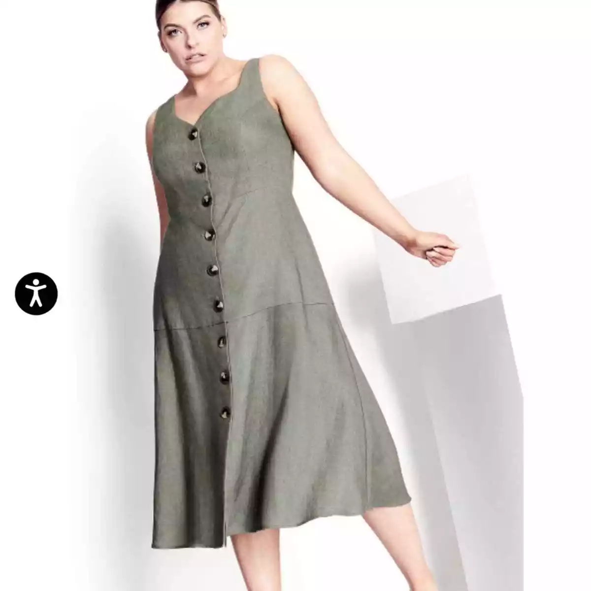 NWT City Chic Dress Linen Button Up Size 24