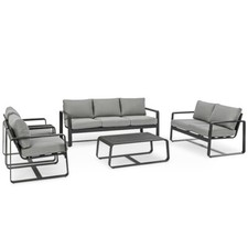 SALOTTO DA GIARDINO IN ALLUMINIO PISCINA TERRAZZO BALCONE MERRIGAN ANTRACITE