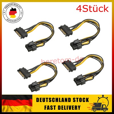 4Pcs 15Pin SATA auf 8Pin(6+2) Netzteilkabel 20Cm PCI Express(PCI-E) Stromadapter