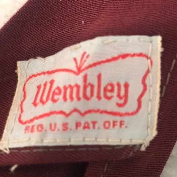 Vintage Wembley Tie Mens Burgundy Fly Fishing Embroidery Retro Outdoor Made USA - Image 4 of 4