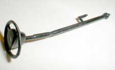 3 Spoke Black Slot Car Steering Wheel Long Shaft Air Bag 1/24 Scale Vintage NOS