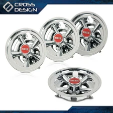 4PCS 8" Chrome SS Golf Cart Wheel Covers Hub Caps Fits EZGO, Club Car, Yamaha