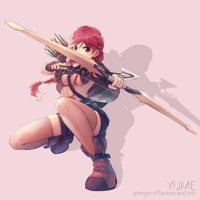 Anime girls long hair hai to gensou no grimgar yume Gaming Mat Desk Pad