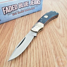 Rough Ryder Lockback Folding Knife Stainless Steel Blade Denim Micarta Handle