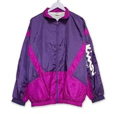 Giacca a vento Vintage viola e rosa colorblock con zip anni 80 90 - Taglia XL uo