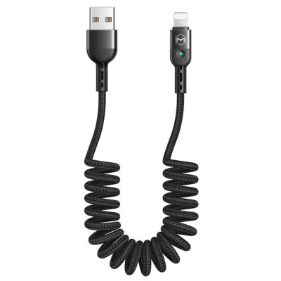 Apple Certified MFI Coiled Charging Cable for iPhone SE3 8Plus XR 11 12 13  14Pro