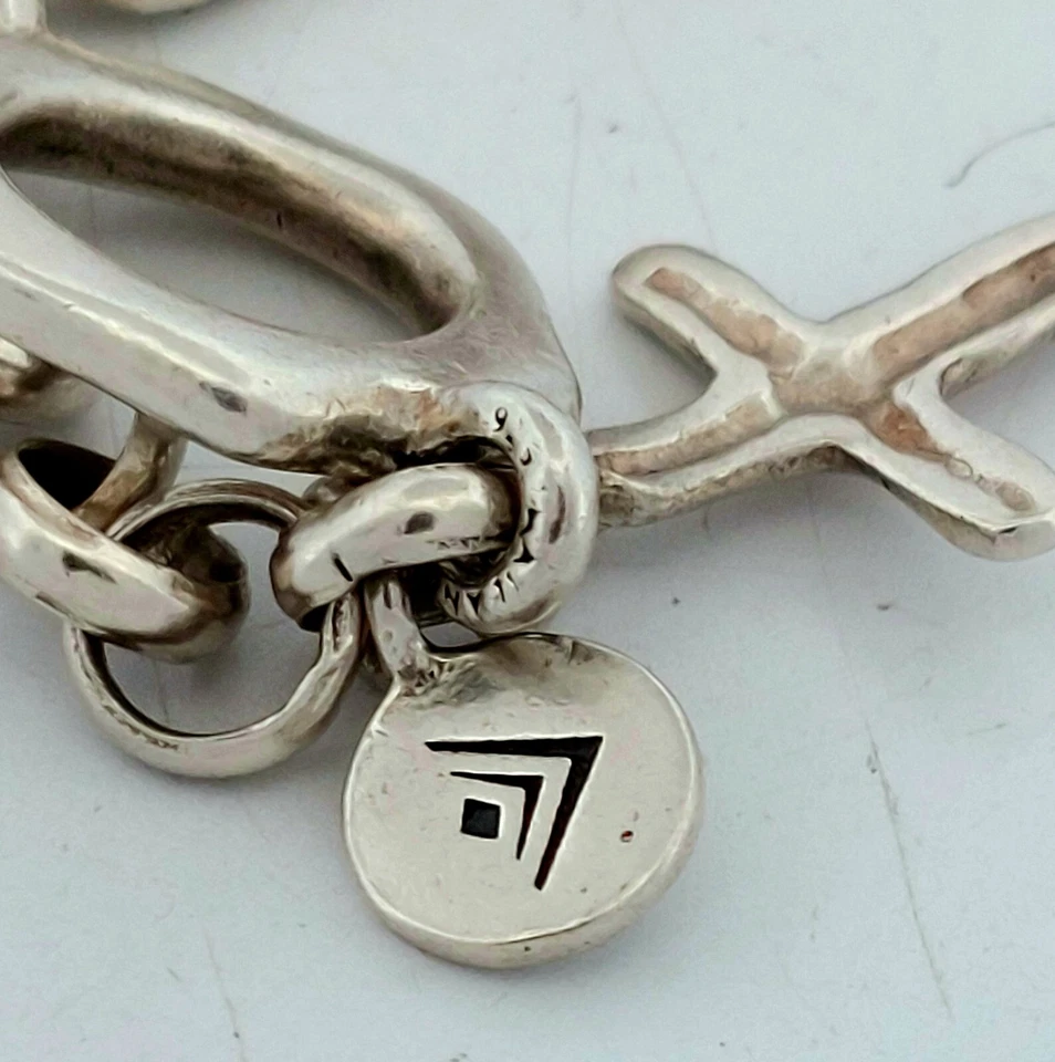 Pulsera de eslabones cruzados de plata de ley SILPADA - tamaño 8,0" Foto 4 de 4