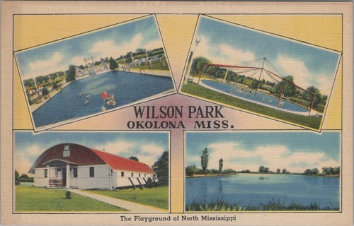 Postcard Wilson Park Okolona Mississippi MS
