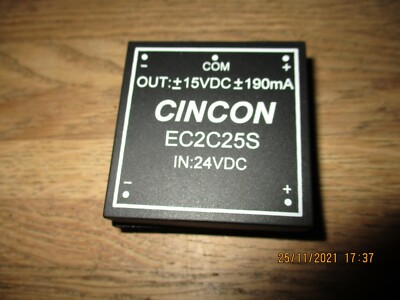 Cincon EC2C25S power supplly module 15 vdc 190 mA  24 vdc NEU