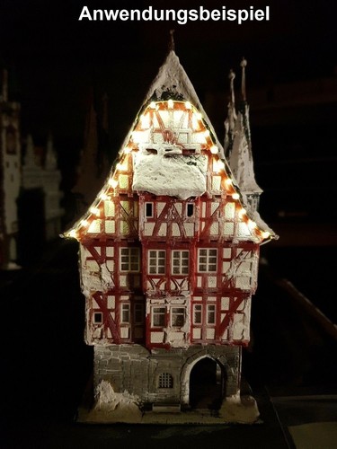 Mini chaîne lumineuse DEL seulement 1,6 mm étroite 50 cm 69 DEL fête foraine marché maisons wagons - Photo 7/17