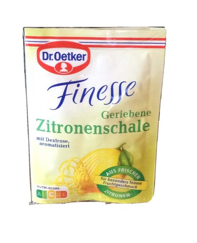 Dr.Oetker Finesse Zitronenschale ~ 3x6g Beutel ~ ideal zum Backen von Kuchen, Plätzchen - Bild 1 von 4