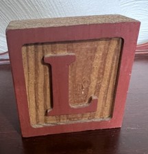 Handmade Wooden Alphabet Block Letter  L  For Decorating Or Crafting 3.5"