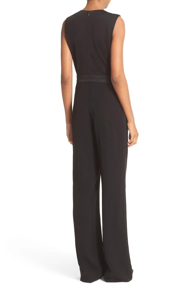 Pantalón de esmoquin DIANE von FURSTENBERG DVF negro Kyara cuello en V 2 = XS Foto 3 de 4