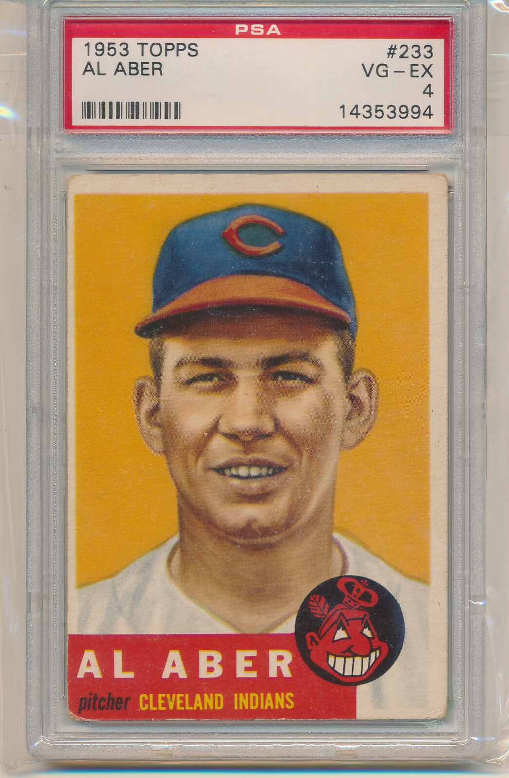 1953 Topps Al Aber (Short Print) (Rookie Card) (#233) PSA4 PSA (No Offers)
