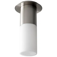 Oxygen Lighting Pilar 1 Light 10.75" Ceiling, Nickel/White/Glass - 3-309-124
