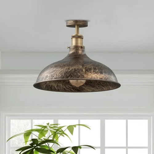 Vintage Ceiling Light Fitting E27 Metal Semi Flush Mount Lamp Kitchen Decor UK