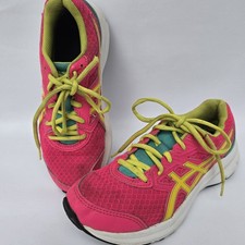 Asics Youth Girls Shoes Size 4.5 Pink Aqua Yellow Jolt 3 GS Athletic Running
