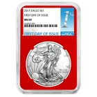 2017 $1 1-oz American Silver Eagle NGC MS69 FDI Red Core