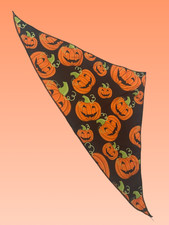 Halloween Dog Bandana Jack-o-Lantern Pumpkin Print Triangle Scarf New