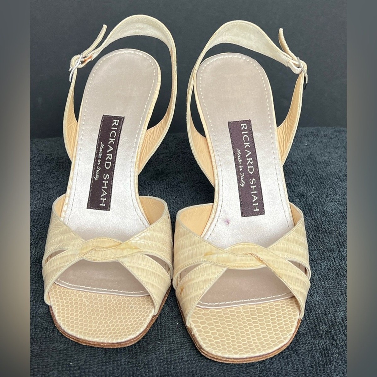 Rickard Shah Women Sandal Beige With High Heel 36M Exotic Made in Italy