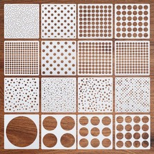 16 Pcs Circle Stencils for Drawing, Round Geometric 15x15cm 5.9x5.9 inches 