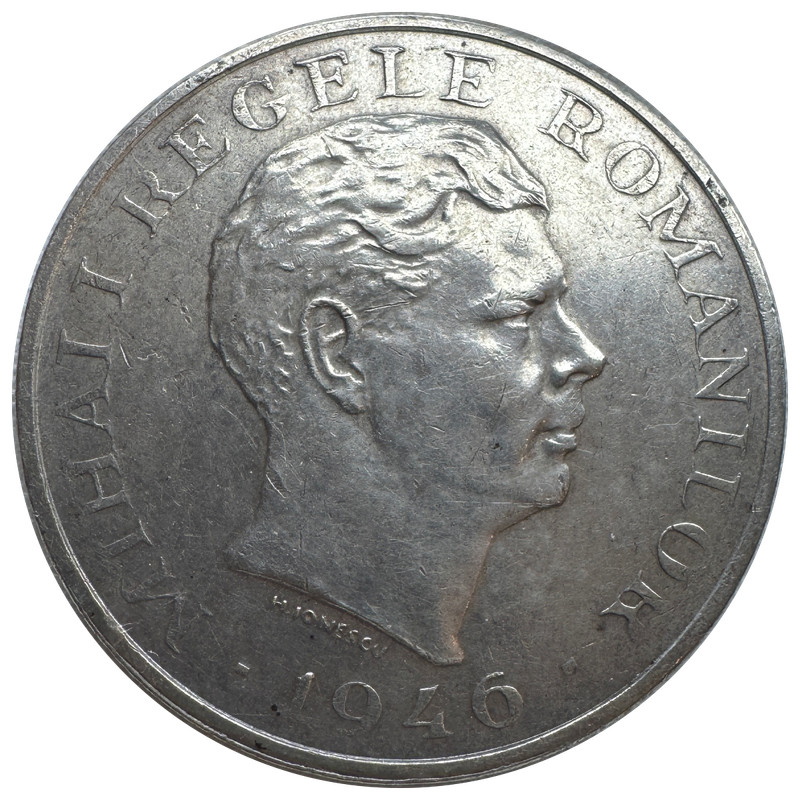 1946 Romania Mihai I 100 000 Lei 25g 0.700 Silver KM# 71