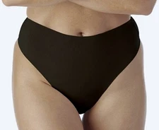 NAOMI NICOLE Waistline Light Shaping Black Smoothing Thong Panty Womens Sz XL