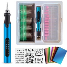 USB Engraving Pen with 47 bits,10Metal Business Card Blanks,Electric Engraver...
