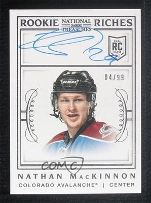 2013-14 Panini National Treasures Rookie Riches 4/99 Nathan MacKinnon Auto rx4