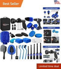 35-piece Car Detailing Kit With Foam Gun - Complete Cleaning Set In Blue