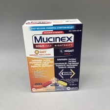 Mucinex Sinus Max NightShift DAY NIGHT 40 Caplets Total Exp 08/26